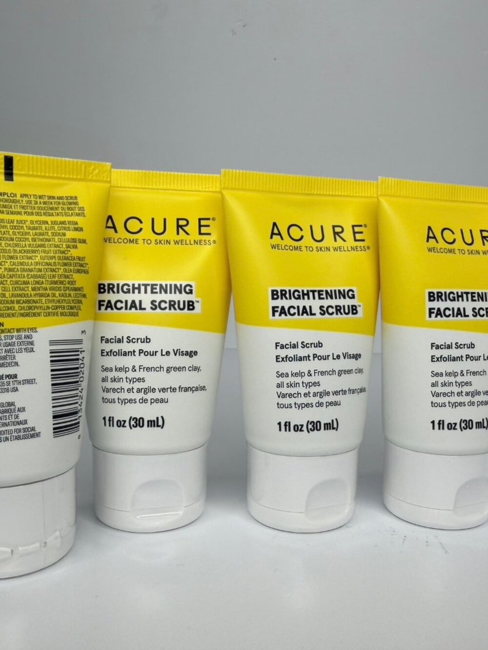 Acure Brightening Facial Scrub 1oz  NEW 4 pack sealed